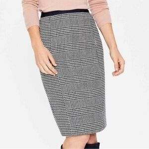 Boden British Tweed Houndstooth Pencil Skirt Size 2P